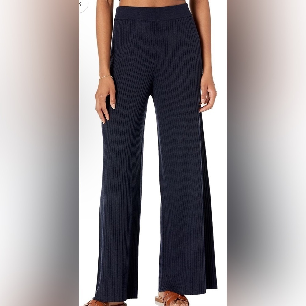 BAGATELLE Navy Blue Ribbed Knit Sweater Pants Size Medium